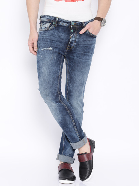 

Pepe Jeans Men Blue Vapour Slim Fit Lightly Distressed Jeans