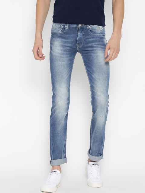 

Pepe Jeans Men Blue Vapour Slim Fit Low-Rise Clean Look Stretchable Jeans