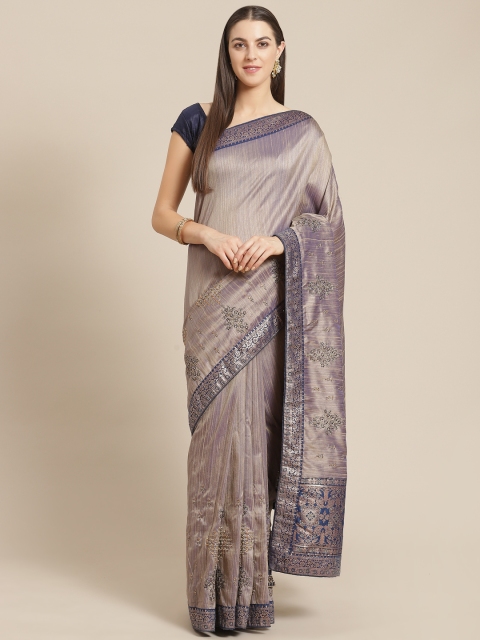 

Mitera Grey Embroidered Detail Saree