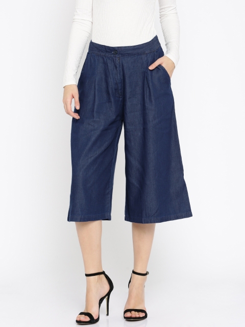 

DressBerry Women Blue Solid Regular Fit Culottes