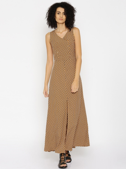 

DressBerry Women Mustard Printed Maxi Dress