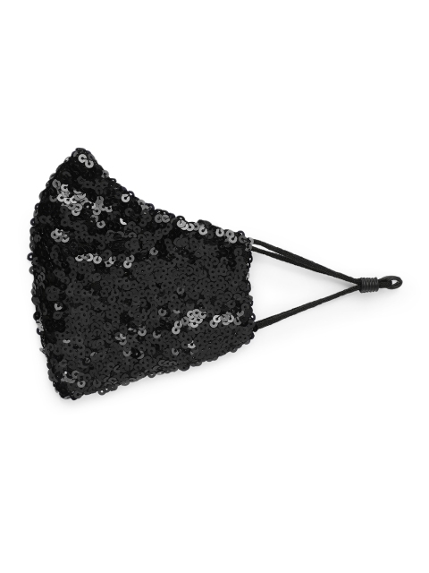 

Ayesha Women Black Sequin Sitra Certified Filter Reusable Mask