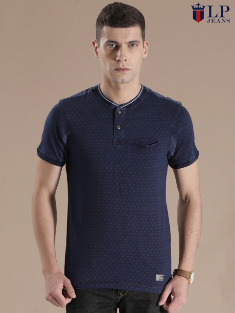 

Louis Philippe Jeans Navy Henley T-shirt, Navy blue