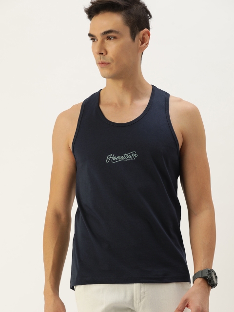 

DILLINGER Men Navy Blue Typography Printed T-shirt