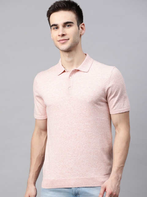 

Marks & Spencer Men Pink Solid Polo Collar T-shirt