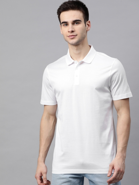 

Marks & Spencer Men White Supima Cotton Solid Polo Collar T-shirt