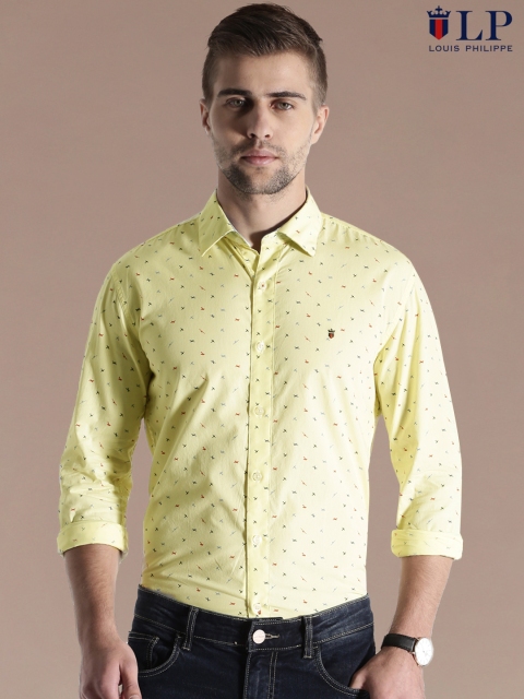 

Louis Philippe Sport Yellow Printed Union Slim Fit Casual Shirt