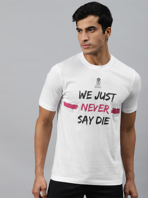 

Alcis Men White & Black Typography Print Slim Fit Round Neck T-shirt
