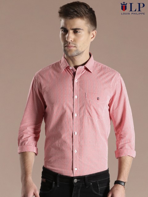 

Louis Philippe Sport Red Checked Union Slim Fit Casual Shirt