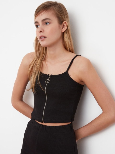 

Trendyol Women Black Self Striped 2 Piece Jumpsuit