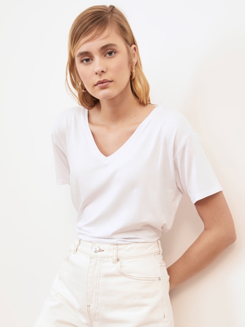 

Trendyol White Solid Styled Back Top