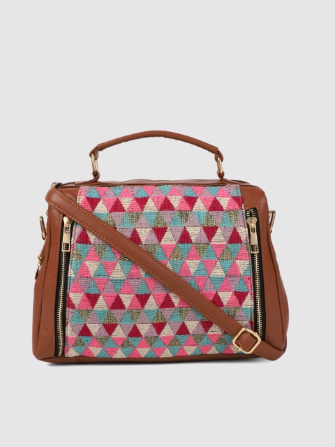 

AccessHer Multicoloured Self Design Handheld Bag, Multi