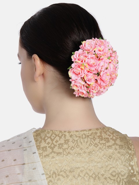 

AccessHer Pink Floral Design Hair Bun Cover