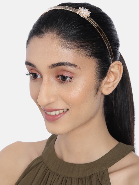 

AccessHer Beige Beaded Handcrafted Hairband