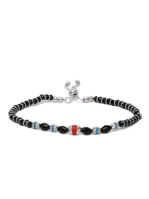 

ZAYN Women Silver-Plated & Black Bracelet