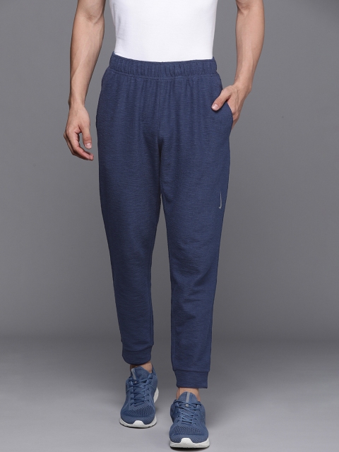 

Nike Men's Navy Blue Solid Dri-FIT Track Pants
