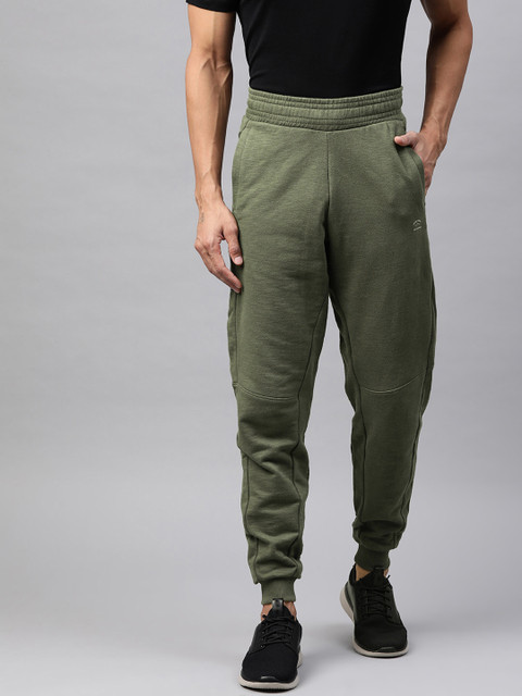 

Marks & Spencer Men Olive Green Solid Pure Cotton Joggers
