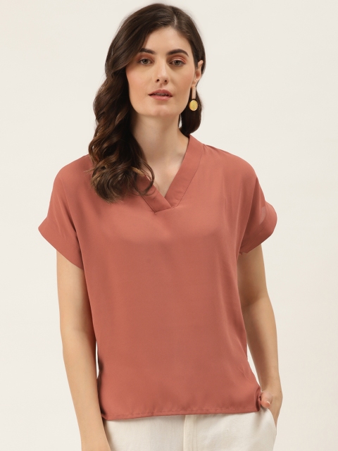 

DIVA WALK EXCLUSIVE Women Rust Brown Solid Regular Top