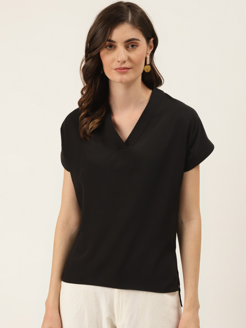 

DIVA WALK EXCLUSIVE Women Black Solid Regular Top