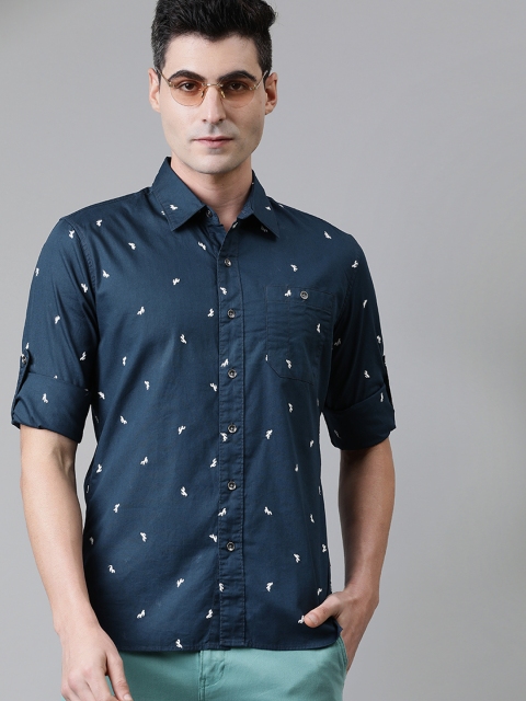 

Levis Men Navy Blue Slim Fit Embroidered Casual Shirt