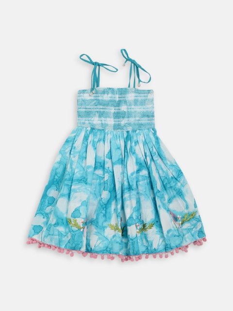 

Butterfly Blush Girls Blue Printed Fit and Flare Dress