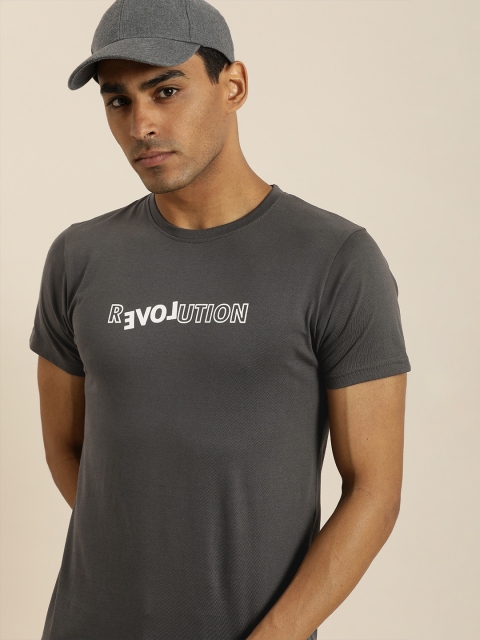 

Difference of Opinion Men Grey Printed Pure Cotton T-shirt