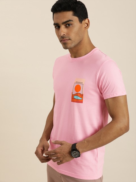 

Difference of Opinion Men Pink Printed Pure Cotton T-shirt