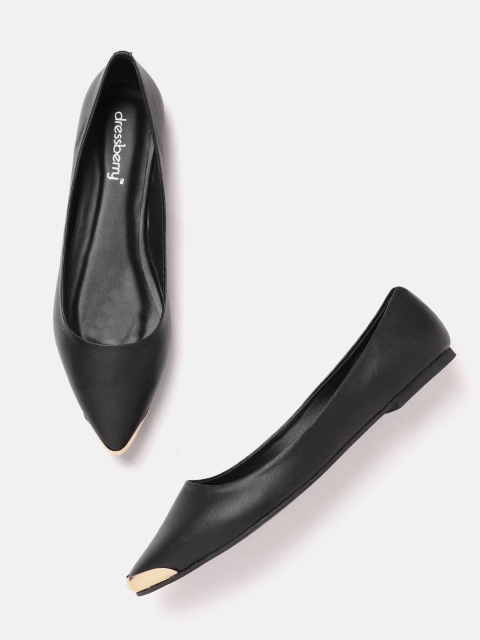 

DressBerry Women Black Solid Ballerinas