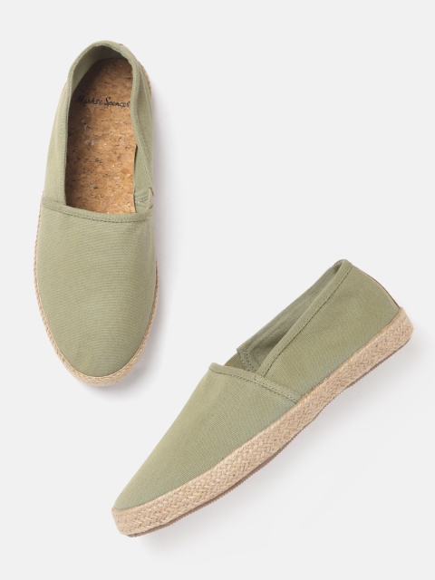 

Marks & Spencer Men Olive Green Solid Espadrilles