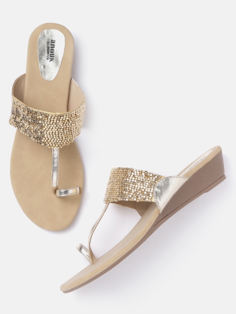 

Anouk Gold-Toned Beaded Wedges