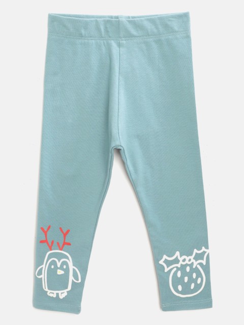 

Marks & Spencer Girls Blue Printed Detail Ankle-Length Leggings
