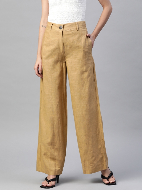 

Marks & Spencer Women Khaki Trousers