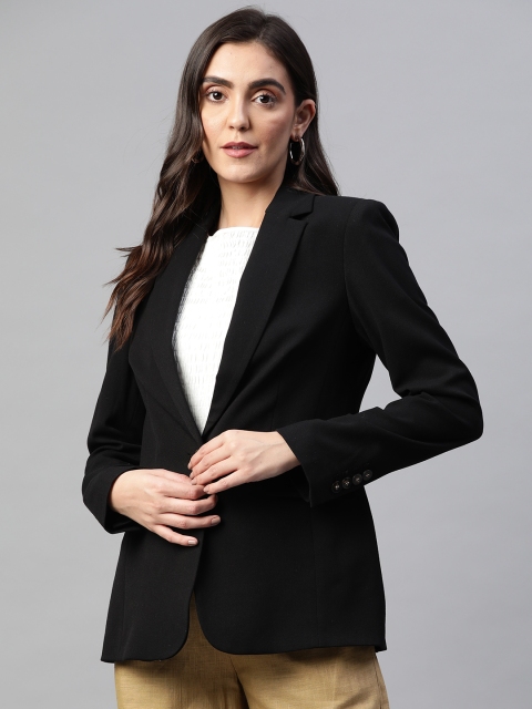 

Marks & Spencer Women Black Tailored Fit Blazer
