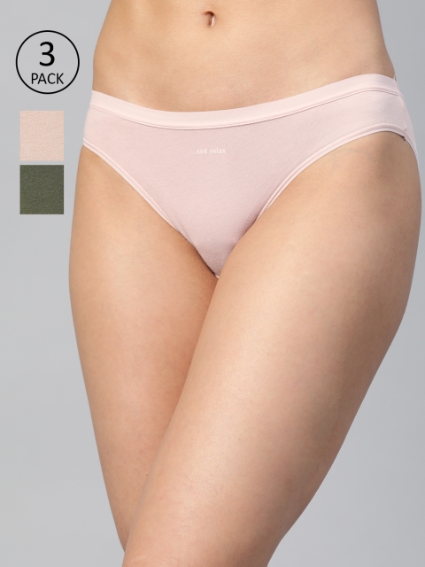 

Marks & Spencer Women Pack of 3 Solid Basic Briefs T614032, Pink