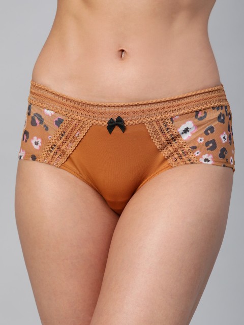 

Marks & Spencer Women Mustard Brown & White Printed Hipster Brief