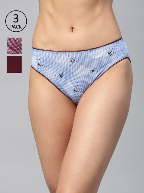 

Marks & Spencer Women Pack Of 3 Bikini Briefs T614038KMULTI, Maroon