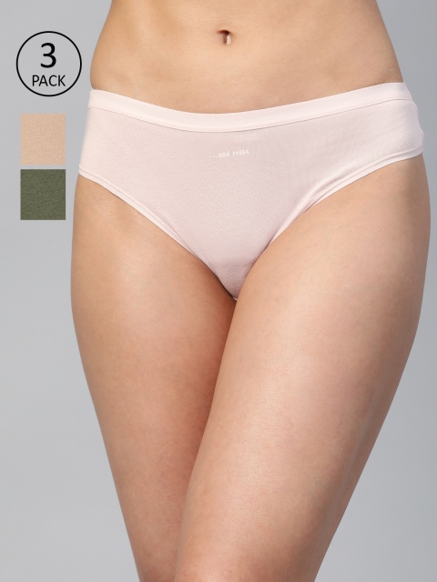 

Marks & Spencer Women Pack of 3 Solid Basic Briefs T614034, Pink