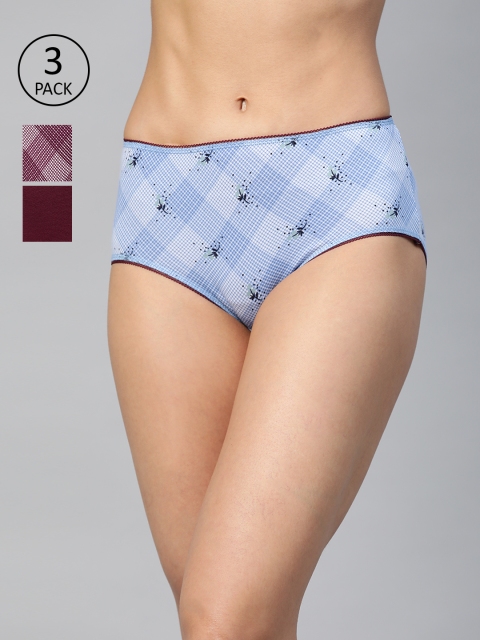 

Marks & Spencer Women Pack of 3 Printed Hipster Briefs, Blue