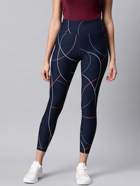 

Marks & Spencer Women Navy Blue Printed Ankle Length Leggings