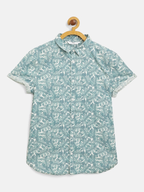

Marks & Spencer Boys White & Mint Green Sustainable Regular Fit Tropical Cotton Shirt