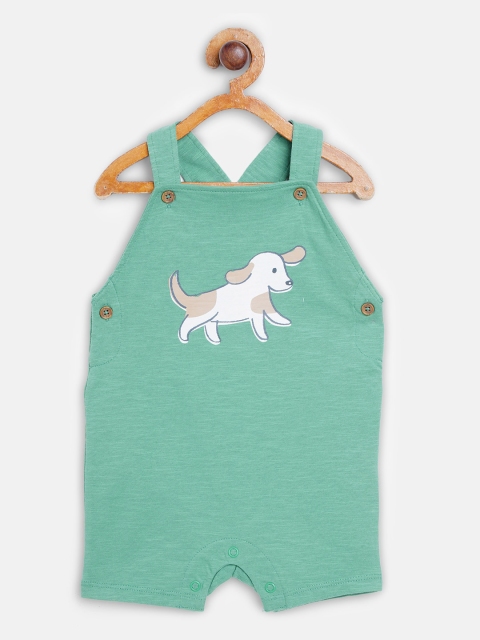 

Marks & Spencer Kids Green & White Dog Print Organic Cotton Sustainable Rompers