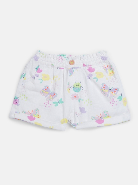 

Marks & Spencer Girls White & Pink Sustainable Printed Regular Fit Pure Cotton Shorts