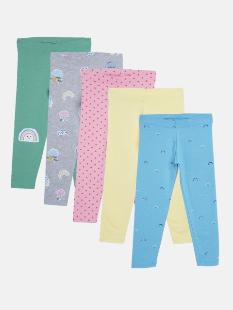 

Marks & Spencer Girls Pack of 5 Sustainable Ankle length Leggings, Multi