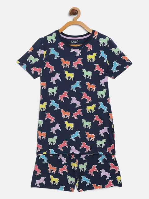 

Marks & Spencer Girls Multicoloured Sustainable Unicorn Print Night suit, Multi