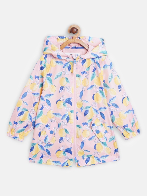 

Marks & Spencer Girls Pink & Yellow Lemon Print Hooded Tailored Jacket