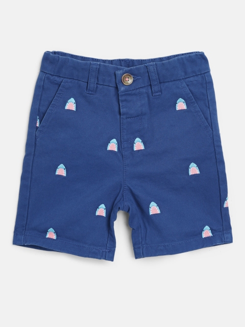 

Marks & Spencer Boys Blue Pure Cotton Embroidered Regular Fit Sustainable Shorts