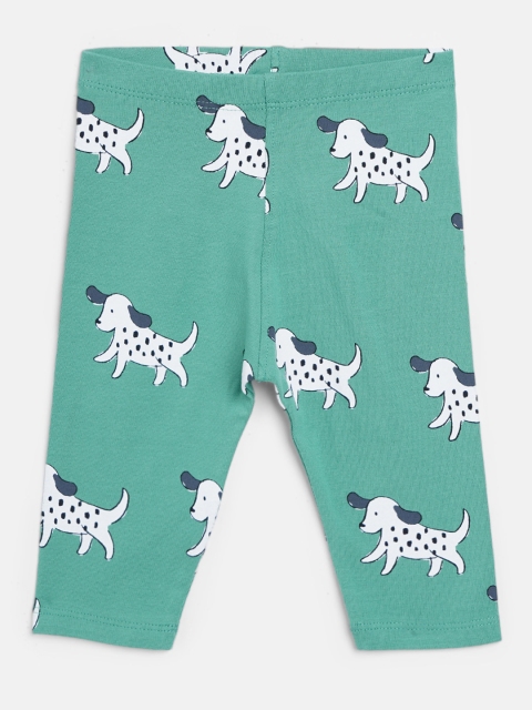 

Marks & Spencer Girls Green & White Dog Print Organic Cotton Leggings