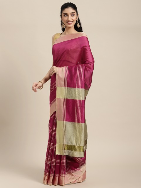 

Rajesh Silk Mills Pink Checked Silk Cotton Saree