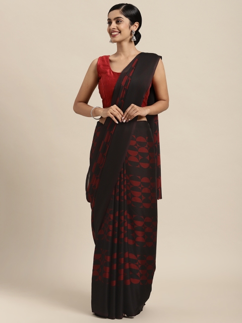 

Rajesh Silk Mills Black & Red Art Silk Saree
