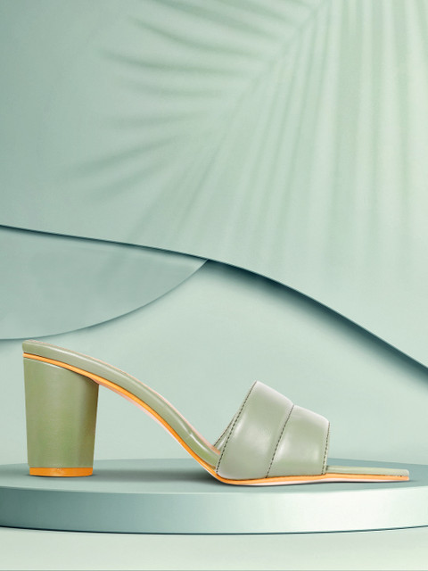 

CORSICA Olive Green Solid Block Heels